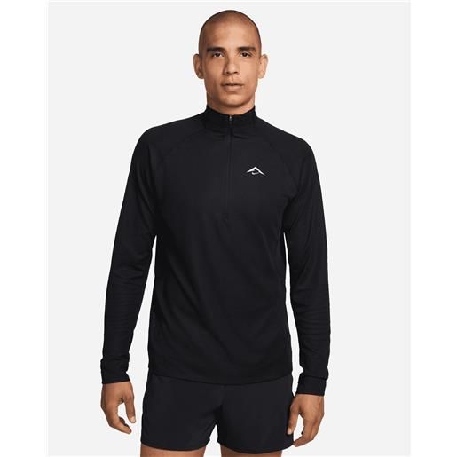 Nike trail midlayer ls m - maglia running - uomo - nero