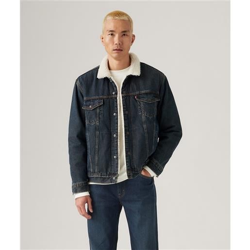 LEVI'S ® levi's® giacca sherpa trucker comoda dark blue denim uomo