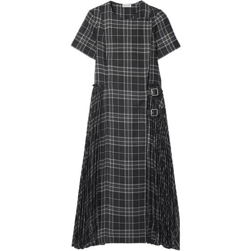 Burberry abito a quadri con fibbia - nero