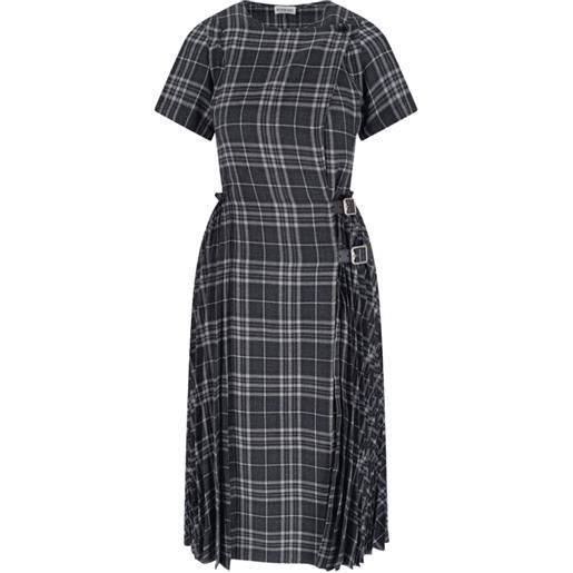 Burberry abito check con fibbia - nero