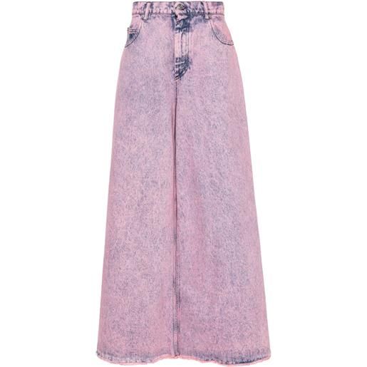 Marni jeans a gamba ampia - rosa