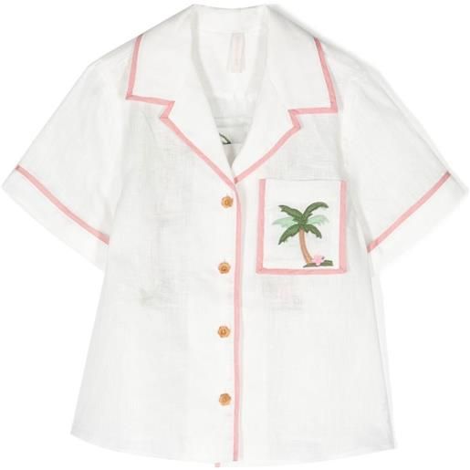 ZIMMERMANN Kids camicia clover con applicazione - bianco