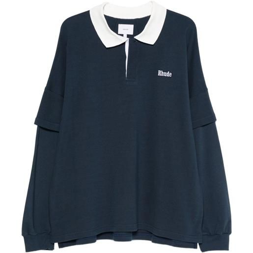 RHUDE polo con logo - blu