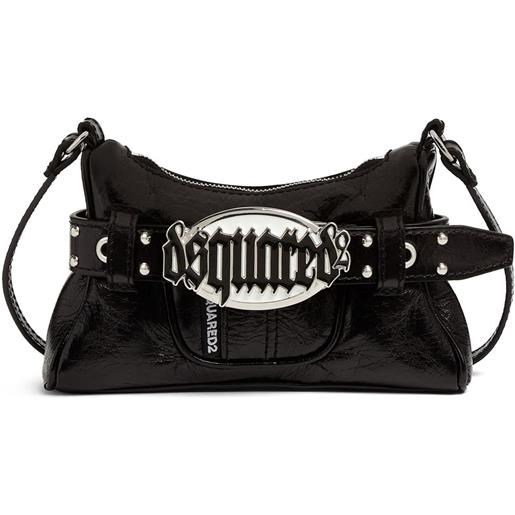 DSQUARED2 borsa a spalla gothic con placca logo - nero