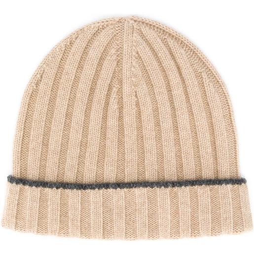 Brunello Cucinelli berretto a coste - marrone