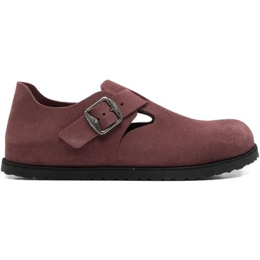 Birkenstock stringate london in pelle scamosciata - rosso