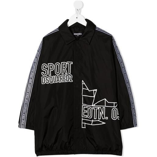 DSQUARED2 KIDS bomber con logo - nero