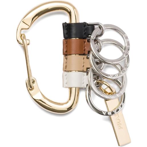 Prada portachiavi con dettaglio in pelle - oro