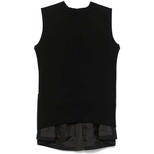 sacai canotta con design color-block - nero