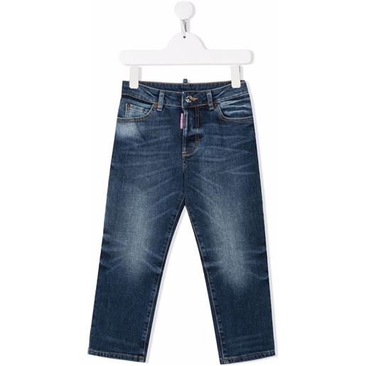 DSQUARED2 KIDS jeans dritti con effetto schiarito - blu