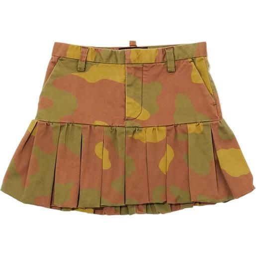 DSQUARED2 KIDS minigonna con stampa camouflage - marrone