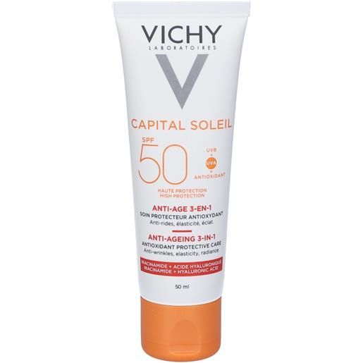 Vichy capital soleil crema viso anti-età 3 in 1 abbronzatura intensa spf 50 ml solare