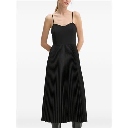 Theory abito midi plissettato - nero