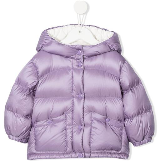Moncler Enfant cappotto imbottito con cappuccio - viola