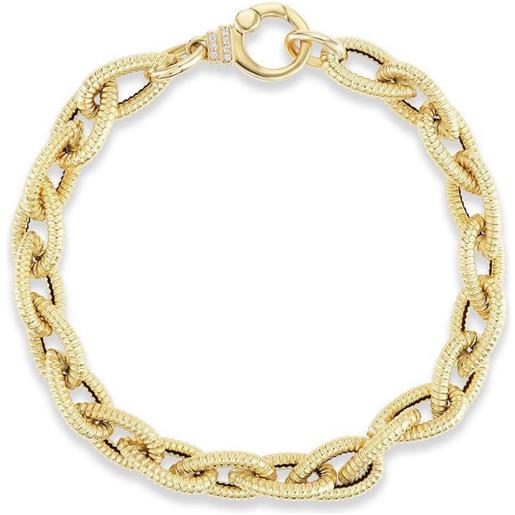 Bracciale Rigido Zador In Madreperla Bianca Con Finitura Oro Giallo 18k, Gioiello Eleganza