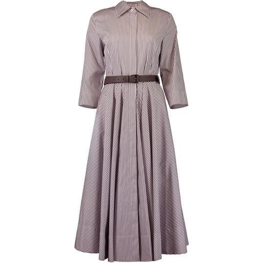 Michael Kors Collection striped belted shirt dress - bianco