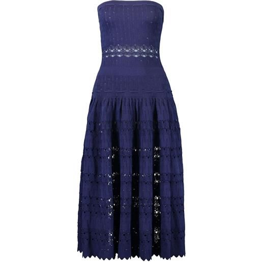 Alexis strapless open-knit dress - blu