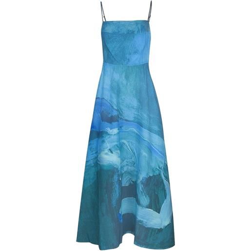 Acler osidge abstract-print maxi dress - blu