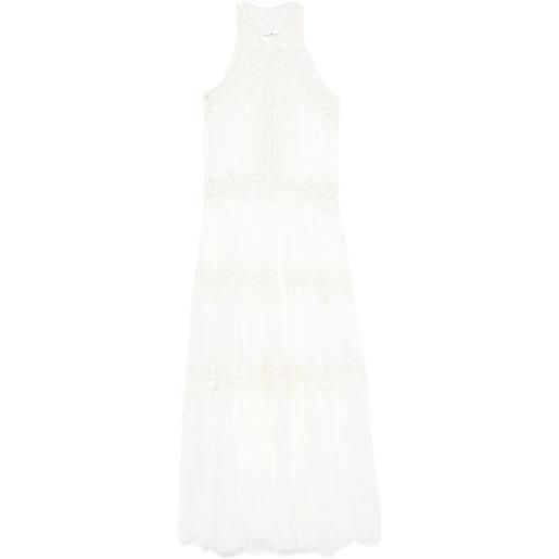 Ermanno Scervino abito lungo con inserti in pizzo - bianco