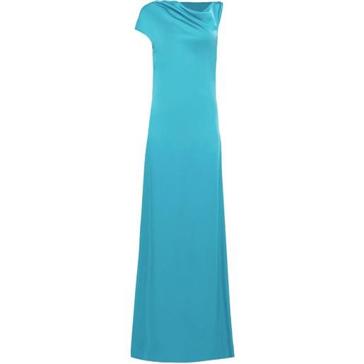 Del Core off-shoulder draped dress - blu