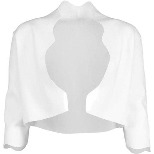 Lela Rose bolero con orlo a smerlo - bianco