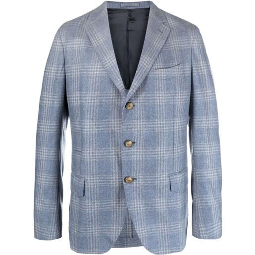 Eleventy blazer monopetto a quadri - blu