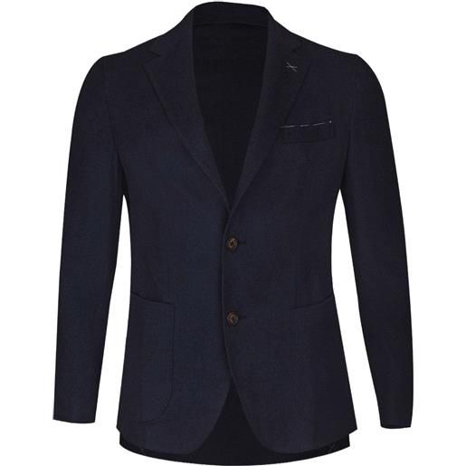 Eleventy single-breasted patch-pocket blazer - blu