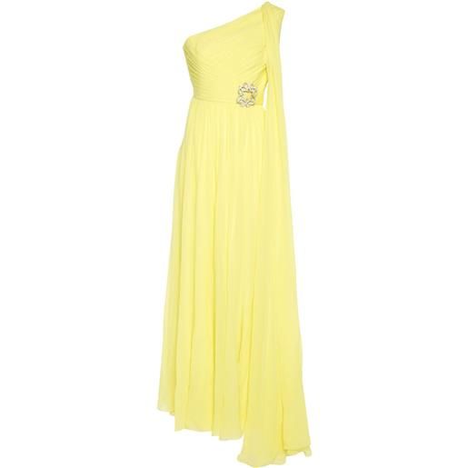 Elie Saab abito da sera monospalla drappeggiato - giallo