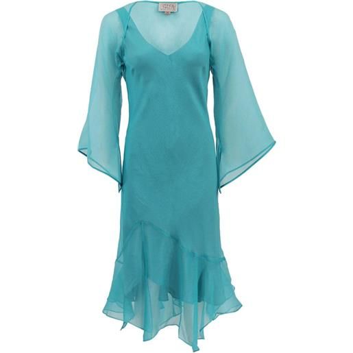 Zonda Nellis coprispalla semi trasparente soleil con maniche a campana - blu