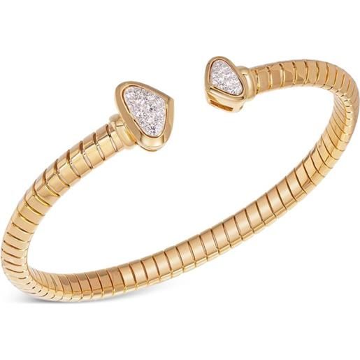 Bracciale Rigido Donna Multistrato Filo Incrociato – Placcato Oro 14K – Design Aperto Largo – Gioiello Elegante Con Confezione Regalo