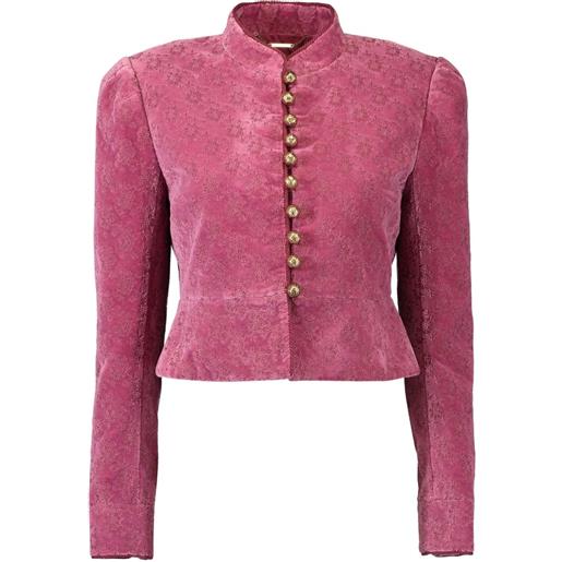 Chloé giacca crop in velluto - rosa