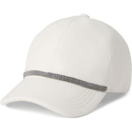 Brunello Cucinelli cappello da baseball con decorazione monili - toni neutri