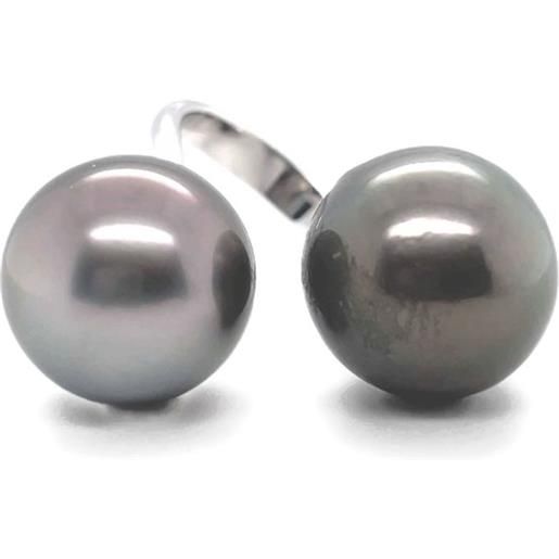 Piranesi anello doppio in oro bianco 18 carati con perle south sea - grigio