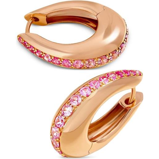 Ananya orecchini a cerchio icon in oro giallo 18kt con zaffiri