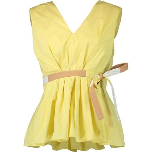 Roksanda top plissettata con scollo a v - giallo