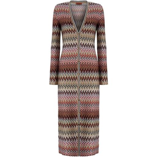 Missoni chevron-pattern button-front cardigan - rosso