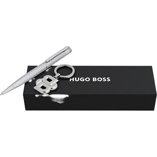 BOSS ^ pendente con logo e penna - argento
