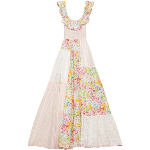 byTiMo abito lungo patchwork a fiori - bianco