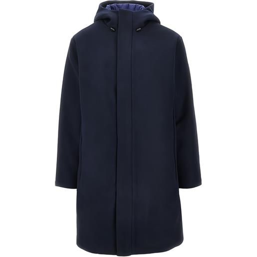 Ea7 Emporio Armani cappotto con cappuccio - blu