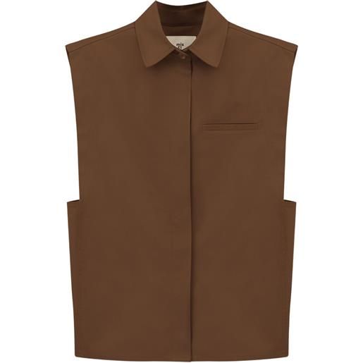 MISCI canotta con colletto - marrone