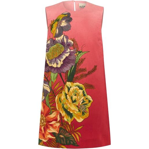 ALEMAIS inez floral-print sleeveless mini dress - rosa