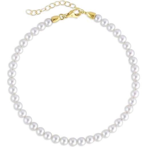 Baggins bracciale baby in oro giallo 14 carati con perle akoya - toni neutri