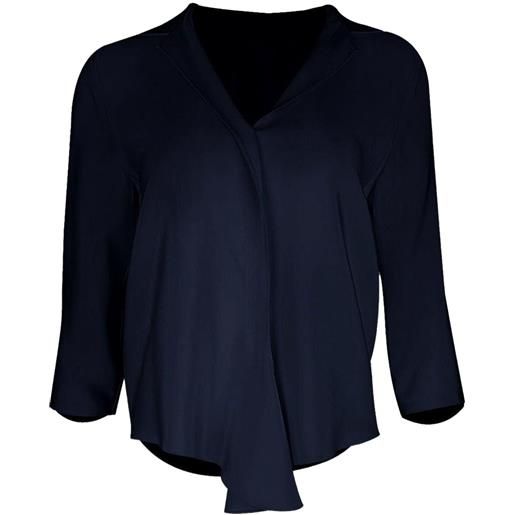 Peter Cohen drape collar blouse - blu