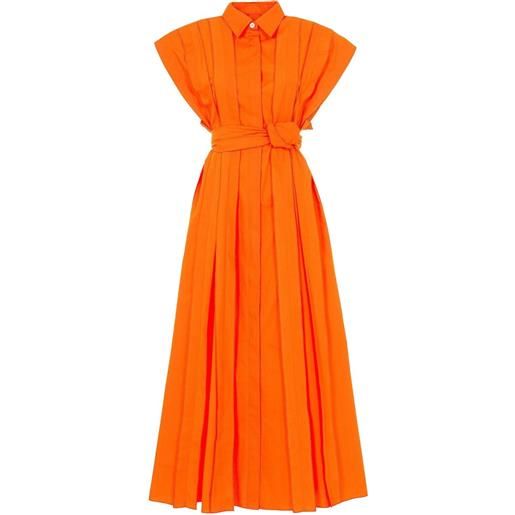 Mantu pleated belted dress - arancione