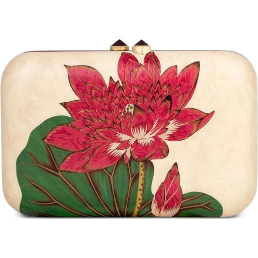 SILVIA FURMANOVICH clutch marquetry lotus flower - toni neutri