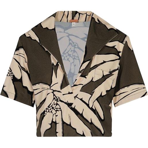 Johanna Ortiz palm-tree-print shirt - verde
