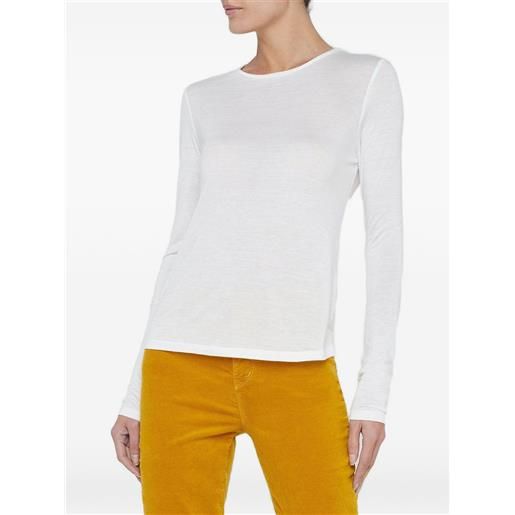 L'Agence ayla long-sleeve round-neck t-shirt - bianco
