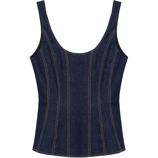 Simkhai top denim lachlan - blu