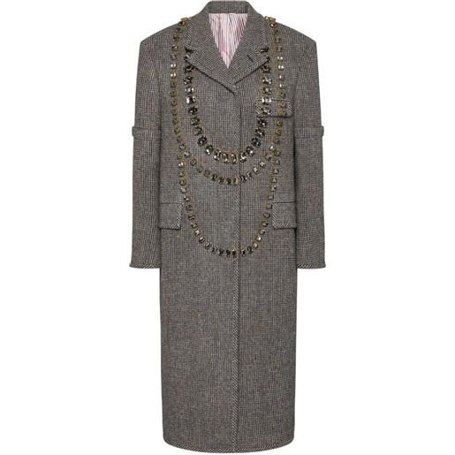 Thom Browne cappotto trompe l'oeil con decorazione - grigio