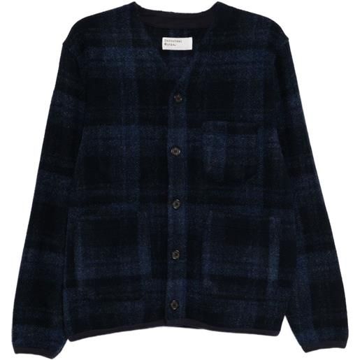 Universal Works cardigan a quadri - blu